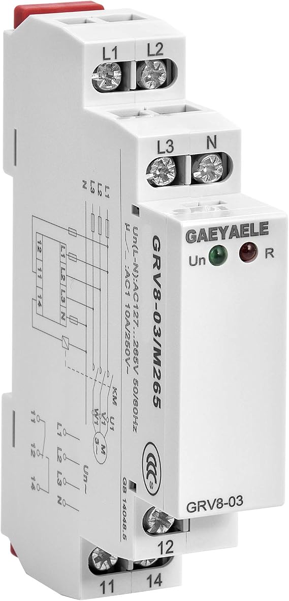 Voltage Monitoring Relay Phase Sequence and Phase Failure Protection Relay AC127V-265V 10A 1SPDT(GRV8-03,M265)