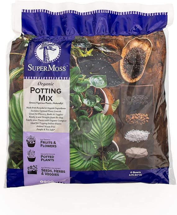 SuperMoss (01999) Organic Recycled Green Material Potting Mix, 4 Quart