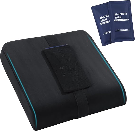 ROYALAY Hemorrhoid Pillows for Sitting, Memory Foam Seat Cushion for Hemorrhoid Relief with Two Ice Packs, Pain Relief Cushion for Home Office
