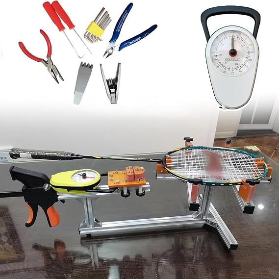 Badminton Racquet Stringing Machine - Tabletop Racket Stringer for Squash, Tennis & Badminton Racket - Kit Includes Racquet Stringing Auxiliary