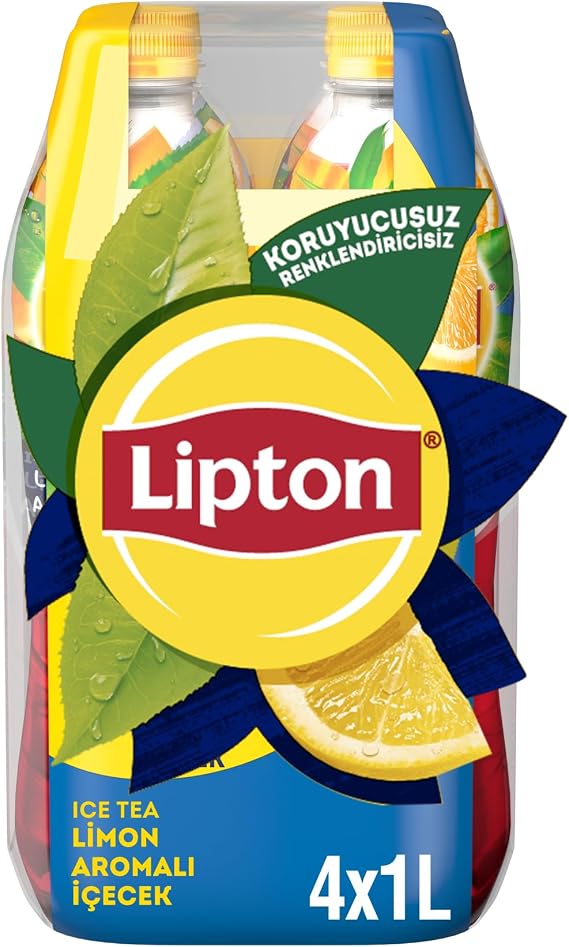 Lipton Ice Tea Lemon Flavored Cold Tea Box 4 x 1 L