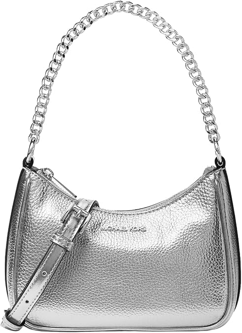 Michael Kors Jet Set Travel Extra-Small Metallic Convertible Crossbody Silver