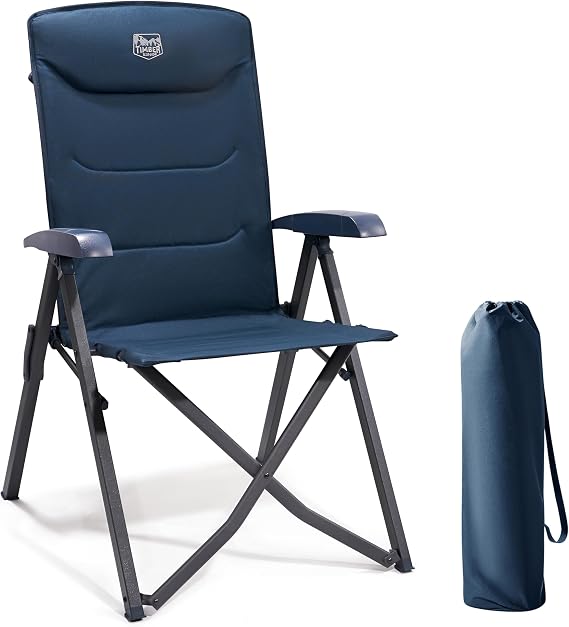 Timber Ridge Folding Camping Chair High Back 4 Positions Adjustable