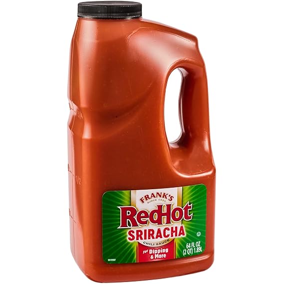 Frank's RedHot Sriracha Chili Sauce, 0.5 gal - One 0.5 Gallon Jug of Sriracha Chili Hot Sauce, Perfect on Wings, Pizza, Ribs, Burgers and More