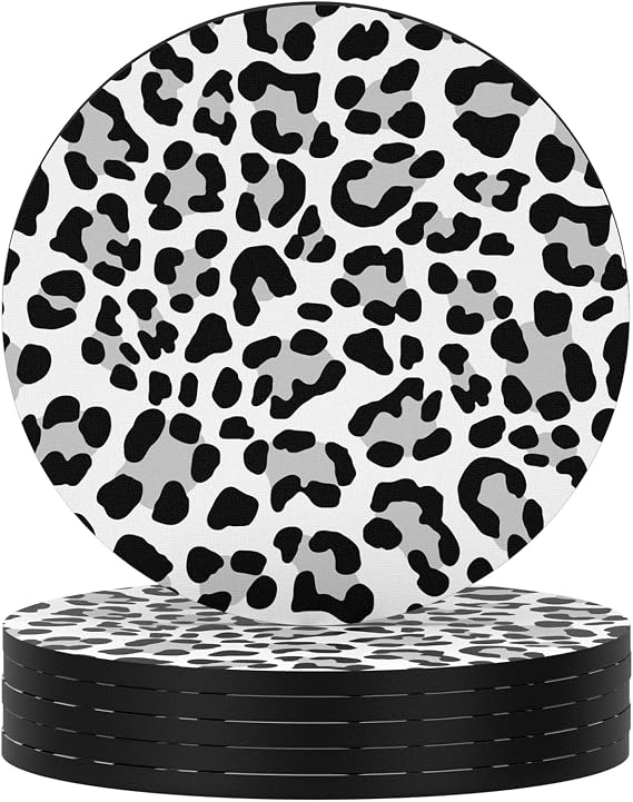 Coasters for Drinks, Set of 6 Absorbent Rubber Drink Coasters for Cup