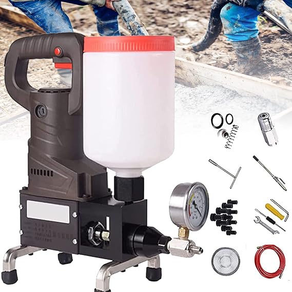EAGLEG High Pressure Grouting Machine Polyammonium, Grout Injecting Pump, 1500W Polyammonium/Epoxy Resin Grouting Machine Grouting Injection Pump, for Concrete Crack Leak Repair,110V