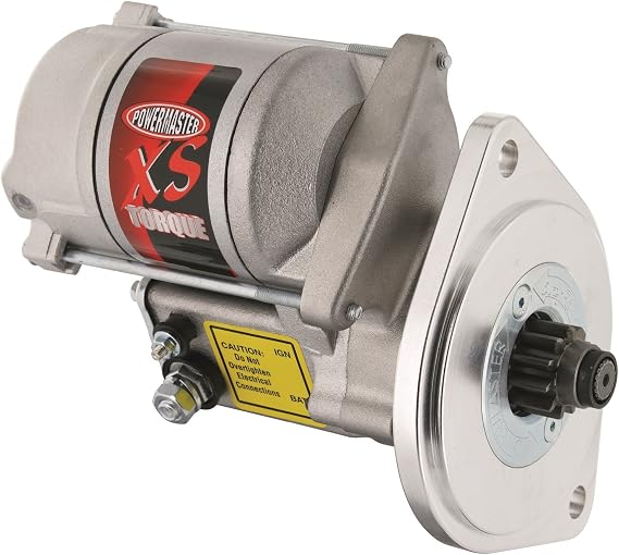 Powermaster Starter, XS Torque, 4.4:1 Gear Reduction, Natural, 157/164 Tooth Flywheel, 3/4 in Depth, comaptible with Small Block Ford, Each
