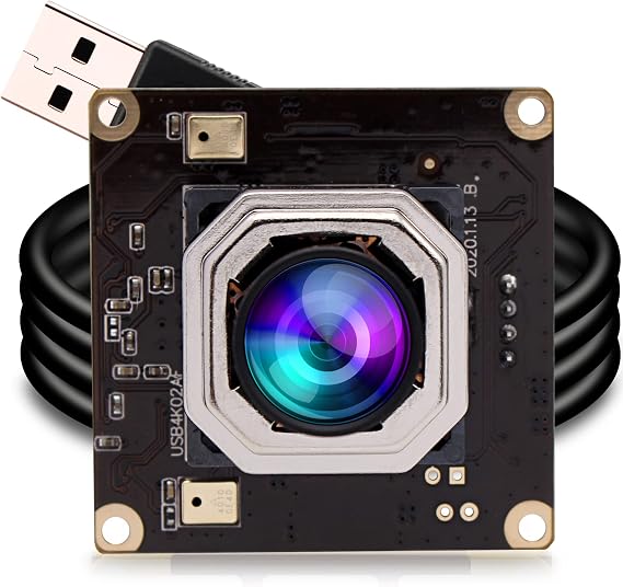 ELP 4K USB Camera Module Autofocus w/Microphone Computer Mini USB2.0 Webcam Board 8mp Industrial Lightburn Camera IMX415 Audio Video Webcamera