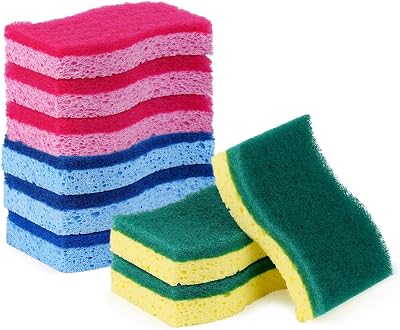 9 Pack 3-in-1 Scrub Sponge Variety Pack, Zero Scratch  Delicate Clean  Heavy Duty Sponges, Multi-Surface Safe Cleaning Tools for Kitchen, Bathroom & Household Use