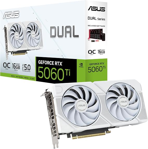ASUS DUAL GeForce RTX 5060 Ti 16GB GDDR7 Beyaz OC Edition Ekran Kartı