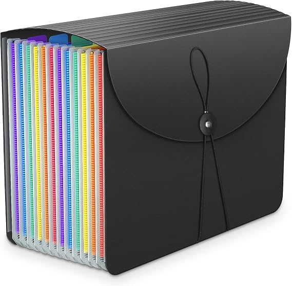 Expandable A4 File Organiser with 13 Pockets - Concertina Document Folder Box