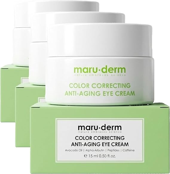 Maruderm Anti-Aging Aydınlatıcı Göz Kremi – Alfa-Arbutin, Kafein & Peptit Kompleksi ile Koyu Halka ve Kırışıklık Görünümüne Karşı, 15 ML (3 paketi)