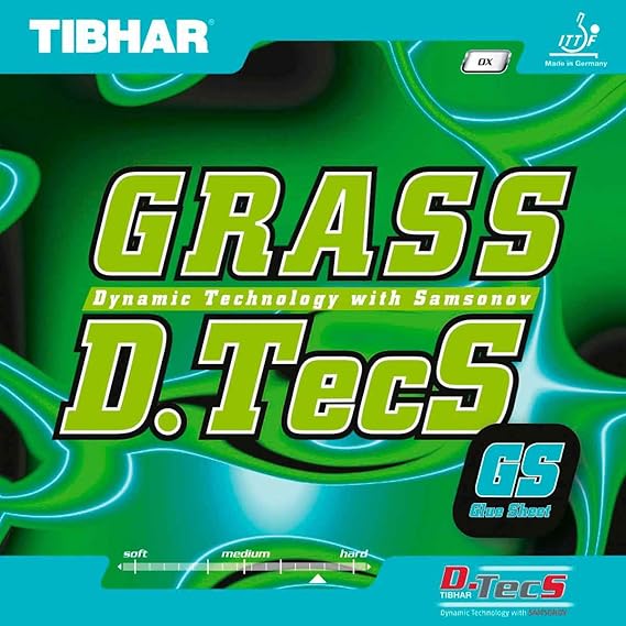 TIBHAR Table Tennis Rubber Glass D.TecS GS BT018-GS-BLK Glass D.TecS Black/4S/Men's, Jr