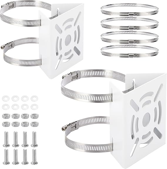 2 Packs Universal Vertical Pole Mount for CCTV Cameras with 8 Loops