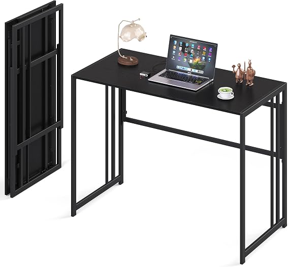 40" Folding Computer Desk No Assembly Needed Foldable Table for Small Space