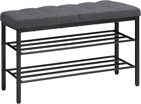 HOOBRO Shoe Bench, Storage Bench with Cushion, Entryway Bench Shoe Shelf