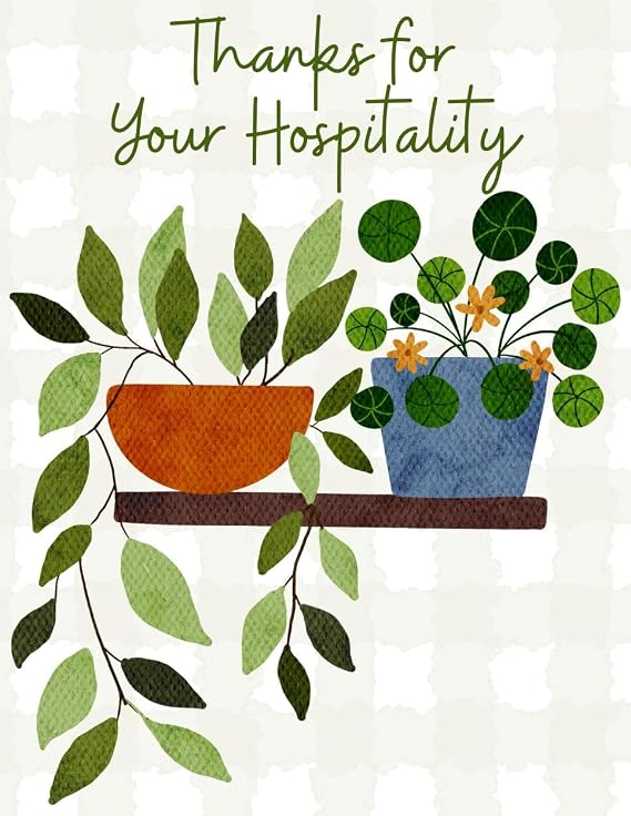Greeting Card Thanks For Your Hospitality Thank You For A Wonderful Time