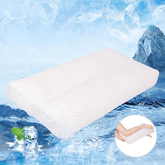 Cooling Knee Pillow for Side Sleeper, 3"Leg Pillow for Side Sleeping, 100% Cooling Fabric Pillow for Between Knees While Sleeping - High Support Alternative for Relieving Leg, Back, and Knee Pain