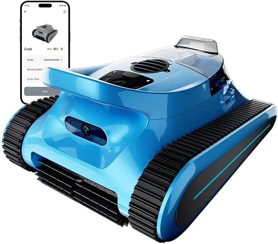 Cordless Robotic Pool Cleaner -Pool Vacuum 180W Brushless Motor, 45,000Pa Suction, Wall Climbing, Sonar Navigation, 3 Modes Automatic Pool Robot for Inground & Above-Ground Pools Up to 2150 Sq. Ft.