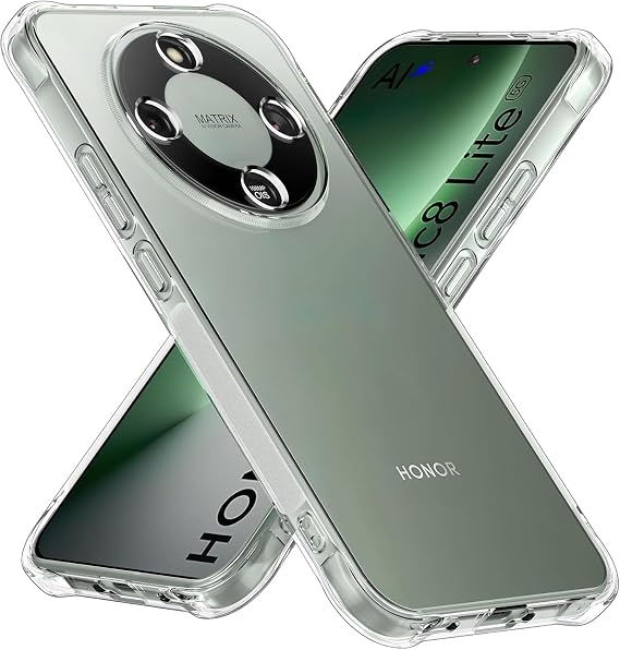 For Honor Magic 8 / Magic8 Lite/Magic8 Pro Case Clear Phone Case with Reinforced Corners Bumper Slim Fit Shockproof Flexible TPU Transparent (Honor Magic 8 Pro)