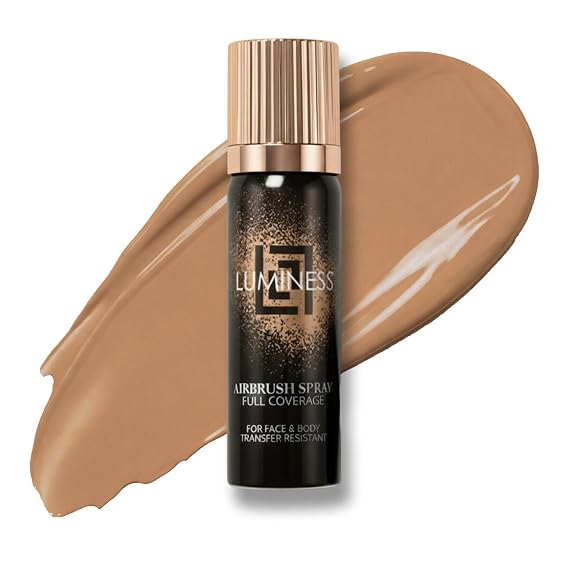 LUMINESS Transfer Resistant Airbrush Body Coverage - Tattoo Cover Up Makeup Waterproof Full Coverage Foundation for Leg and Body, Bronzer & Tattoo Concealer, 18-Hour Wear, 1 fl oz