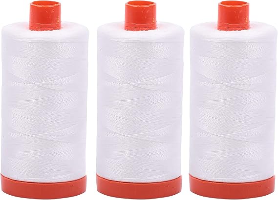 3-PACK - Aurifil 50WT - Natural White, Solid - Mako Cotton Thread - 1422Yds EACH - MK50-2021