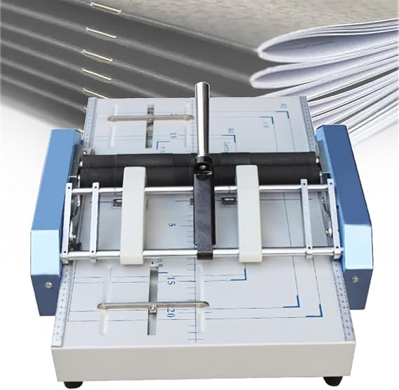 NYMFEA Paper Folding Machine, Electric Stapler, Booklet Making Machine A3 Paper Bookbinding and Folding Booklet Stapling for Printing Factories and Schools