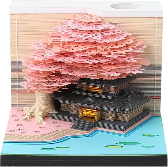 3D calendar 2025,Time Piece Calendar,3d tear away calendar,art calendar paper sculpture,for Note Taking,Decorative Ornament pink