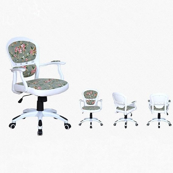 Office Chair Gaming Chair Computer Chair European Style Reclining Computer Chair Office Chair Computer Desk Fabric Floral Decoration Height Adjustabl with Fixed Armres