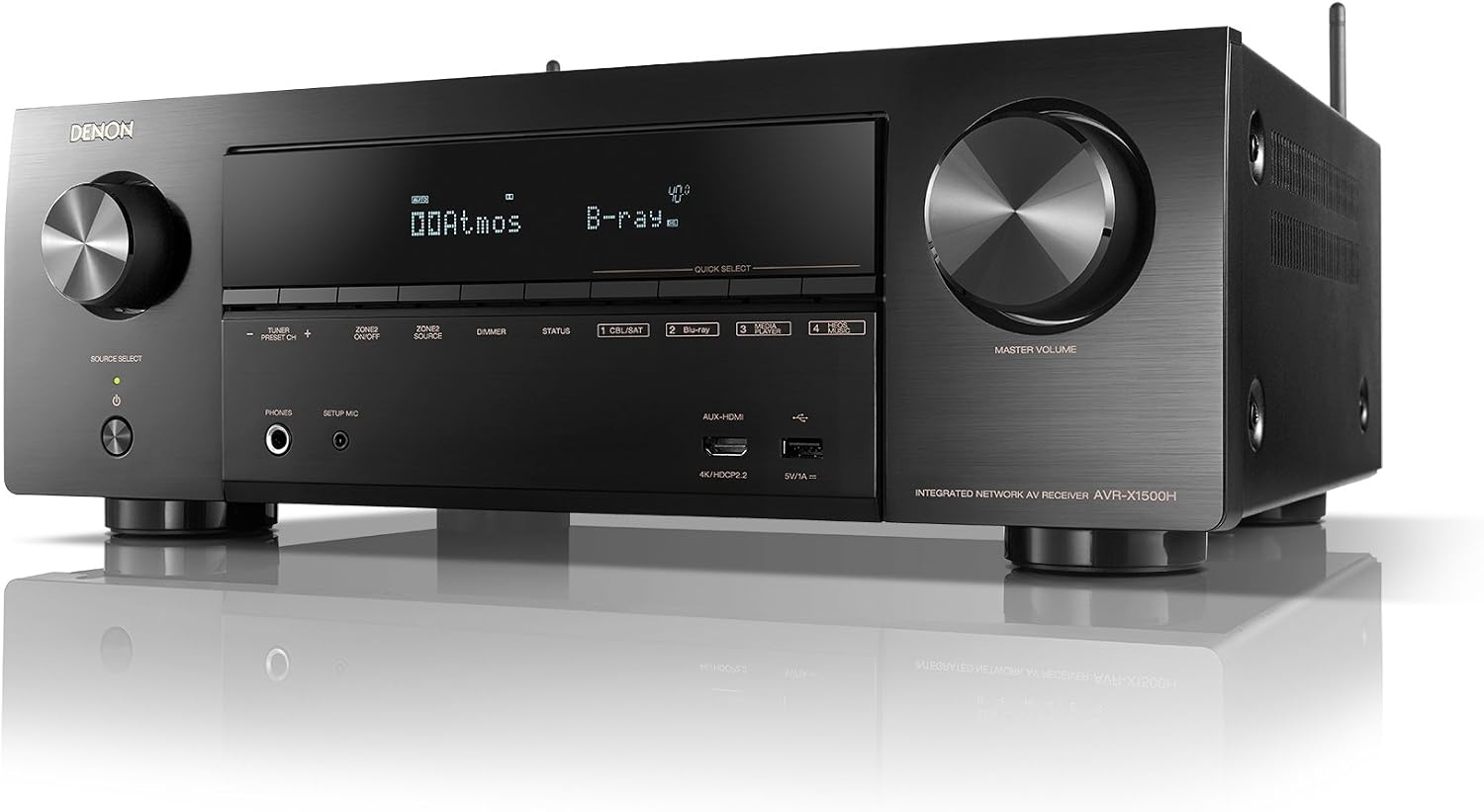 Denon AVR-X1500H-K 7.2ch Dolby AtmosDTS:XHDRHEOSAirplay2 AV Receiver Black