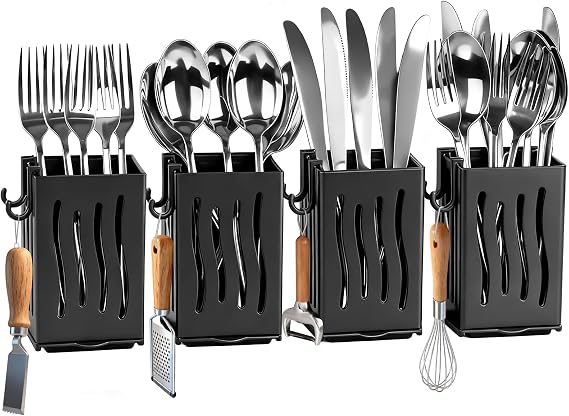 Utensil Drying Rack, 4Pcs Wall Mounted Utensil Holder Kitchen