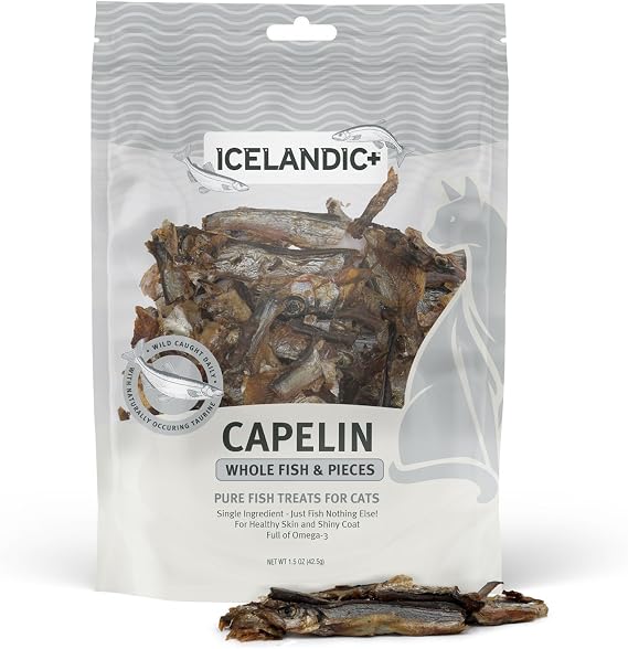 Icelandic+ Plus Capelin Whole Fish & Pieces Cat Treat 1.5-oz Bag