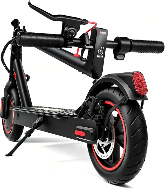 iScooter Electric Scooter Adults & Big Kids, Cruise Control, Dual Braking System, Smart App, Foldable Electric Scooter for Commuting & Campus Use, Matte Deep Black