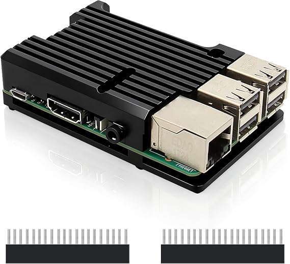 Aluminum Alloy Armor Passive Cooling Case for Raspberry Pi 3B+/3B (Black)