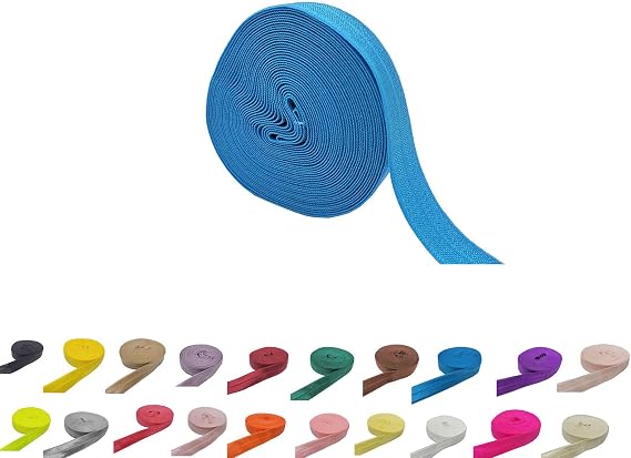 Blue Fold Over Elastic 5/8" Foldover FOE Trim Elastic Ribbon Hairbow