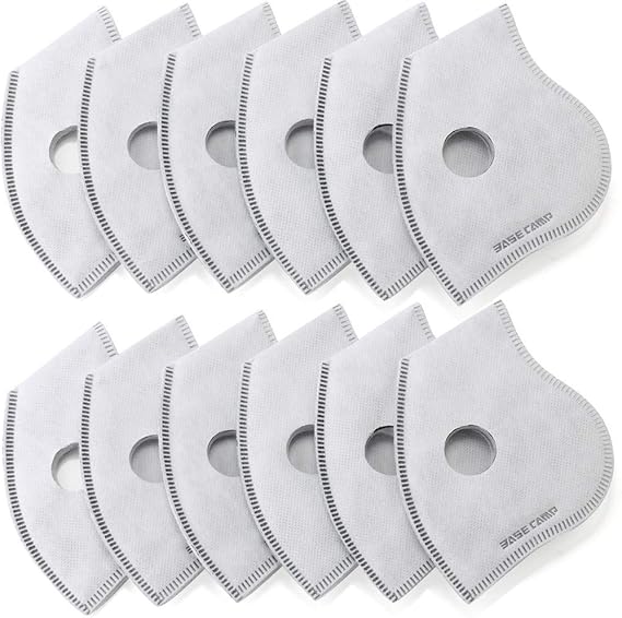 BASE CAMP Activated Carbon Replacement Filters Only for M PRO, M Plus or M Cross Mask,N Plus Mask (12filter)