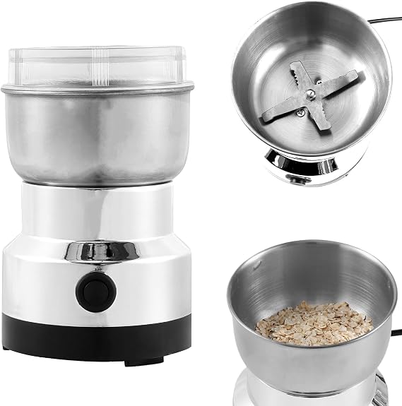 Coffee Grinder Electric, Mini Spice Grinder, Dry Grain Mill, Household Small Powder Grinding Machine, Mini Coffee and Spice Grinder for Spices Seeds Rice Beans Seasonings
