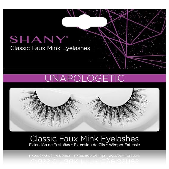 SHANY Classic Faux Mink Eyelashes - Durable Single Pair 3D Reusable Fluffy and Soft Strip Lash with Medium Volume - UNAPOLOGETIC