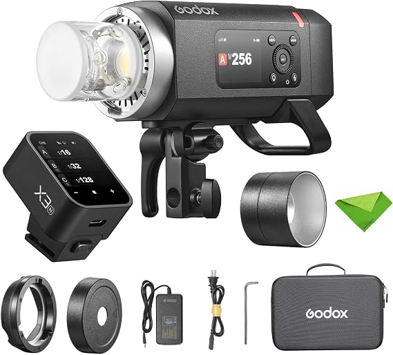 Godox AD400 Pro II AD400Pro II 400Ws Flash with X3-N Trigger for Nikon, GN72, 30W Bi-Color Modeling Lamp, 460 Full Power Flash, 0.01-1s Recycle Time, 1/8000 HSS, Freeze Mode, Strobe Light for Nikon