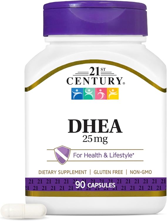21st Century DHEA 25mg Capsules, Hormonal Support, 90 Count