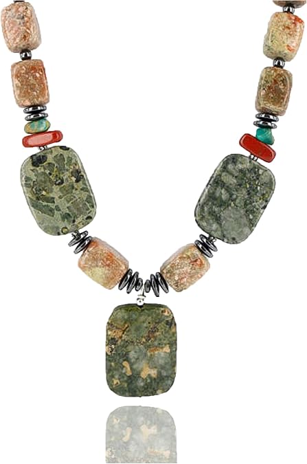 $260Tag Certified Silver Navajo Natural Turquoise Native American Necklace 750122-5 Made by Loma Siiva