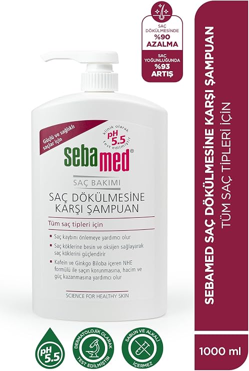 Sebamed Saç Dökülmesine Karşı Güçlendirici Etkili Kafein ve Ginkgo Biloba İçerikli Şampuan 1000 ml