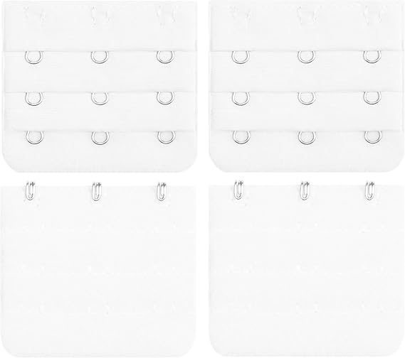 BEADNOVA Bra Extender 3 Hook Bra Back Clips Bra Strap Extender Bra Clasp (4pcs)