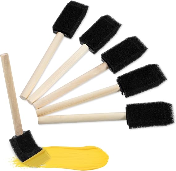 Giantree 5Pcs Foam Brushes for Painting, Foam Paint Brushes, Sponge Paint Brush, 1 Inch Paint Brush for Painting, Wooden Handles Brushes for Staining DIY Craft Varnishes Painting and Cleaning(1 Inch)