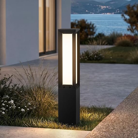 31.5" Outdoor Solar Lanterns Waterproof with IP65, 3000K Outdoor Floor Lamp, Large Floor Lamps with Remote Brightness & Timer Control, Outside Lantern Dusk to Dawn for Porch Patio Landscape
