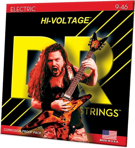 DR Strings HI-VOLTAGE™ DIMEBAG DARRELL - Nickel Plated Electric Guitar Strings: Light to Medium 9-46