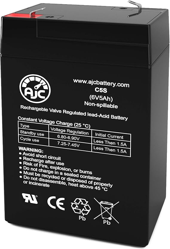 AJC Battery Compatible with Kid Trax Minnie Mouse Car KT1268WMC 6V 5Ah Ride-On Toy Battery