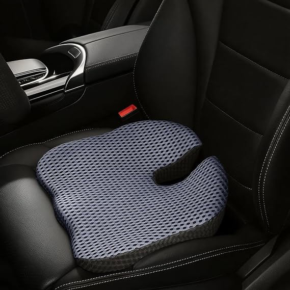 Premium Memory Foam Car Seat Cushion - Orthopedic Gel-Infused Pad for Sciatica & Lower Back Pain Relief - Ergonomic Lumbar Support for Driving, Office Chair, Wheelchair, Car, Truck, Office