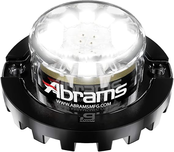 Abrams SAE Class-1 Blaster 120 (White/White) 36W - 12 LED Emergency Vehicle Truck LED Hideaway Surface Mount Strobe Warning Light