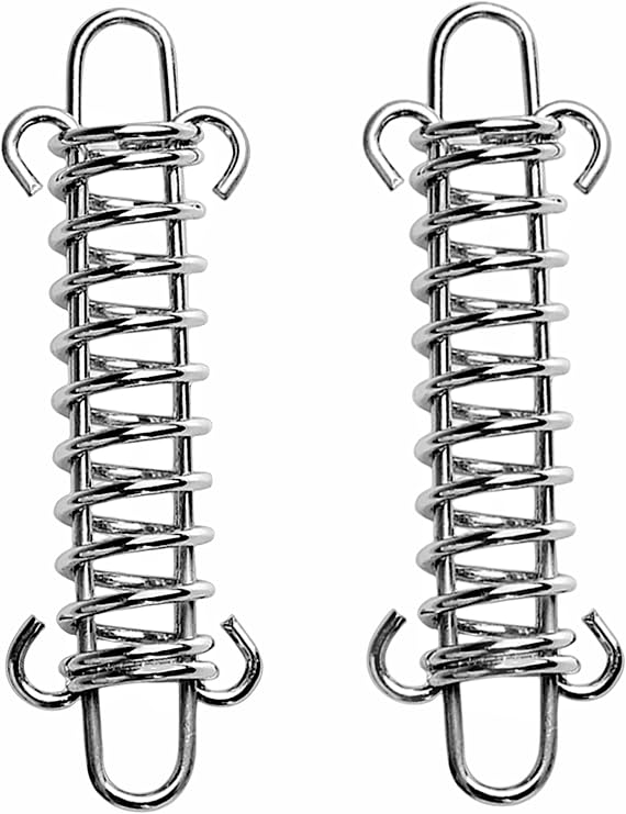 2Pcs Dog Leash Shock Absorbing Buffer Tension Spring Training Sun Shade, Heavy Duty Stainless Steel 304 Tent Rope Fixed Buckle Drawbar Spring (S)